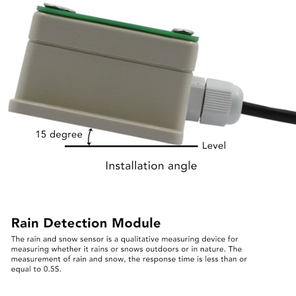 Regn- og snefølermodul Sne Regn dråber detekteringssensor 485 tilstand Automatisk opvarmning 10‑30V