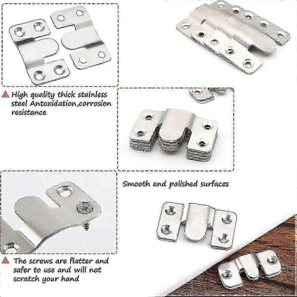 Sänggavel Väggfästen, 4-pack Infällda Z-klämmor för Möbler & Speglar