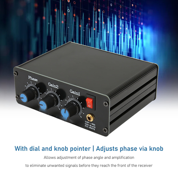 QRM Eliminator Box 3P X Fas 1.8‑30 MHz HF-band PTT-kontroll Aluminiumlegering Justerbar Signalutsläckare med Ratt