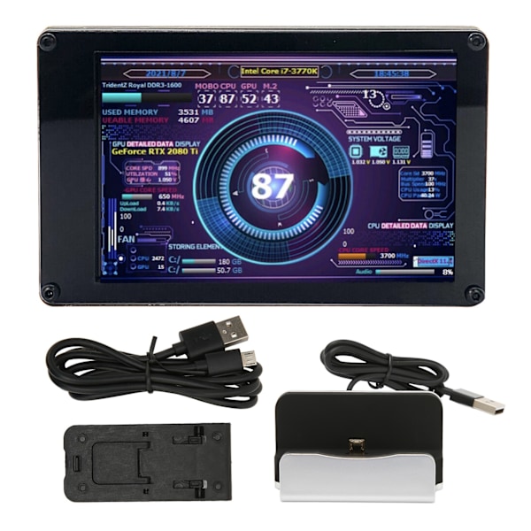 Datortemperaturmätare 3,5 tum IPS USB Mini-skärm AIDA64 PC CPU RAM Datamonitor PC Sensorpanel Dynamisk Display