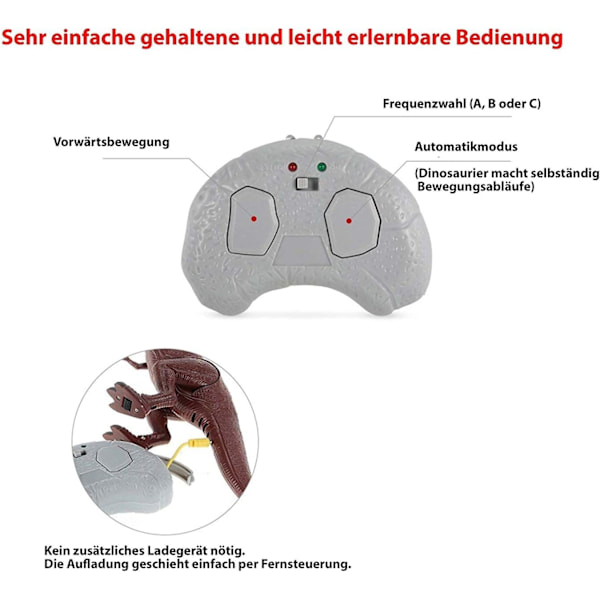 Uppgraderad RC Dinosaurie, Stor Dinosaurieleksak, Interaktiv Dino-leksak, Robust ABS-plast, Flexibla Ledrörelser, Ljusvrålsspray, Högkvalitativa Material