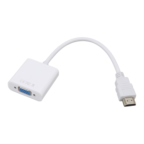 HD Multimedia Interface till VGA Adapter ABS 1080P/1.4 Utgång Plug and Play HD Multimedia Interface till VGA Konverter Vit