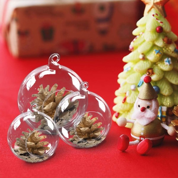 6X riippuvat lasiset teekynttilänjalat, romanttinen sisustus kynttilänvalossa hääravintola, kodinsisustuslasipallo, joulu-/syntymäpäiväkoristeet 10cm