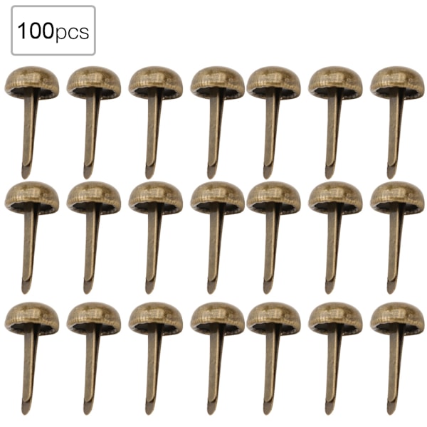 100 stk Sinklegering 8MM Soppformet DIY Dekorativt Nytte Nagler for Vesker Sko Hatt Klær Tilbehør Bronse