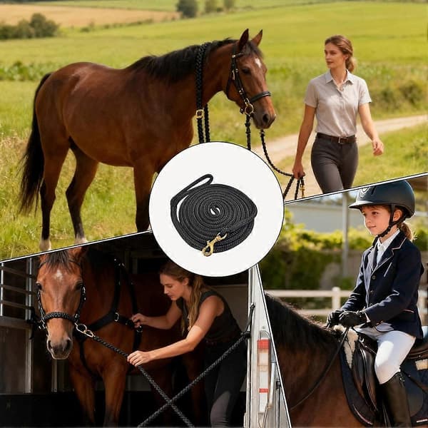 Horse Lunge Line, Soft Grip, Training Rope for Daily Riding, Shows, Stable, and Paddock
