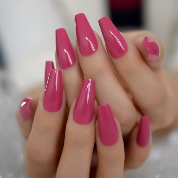 Perfekt för speciella tillfällen Nagelkonst, 24 st Press On-naglar för kvinnor med trendig Ballerina Lång Kistform, Inkluderar enkla appliceringsverktyg