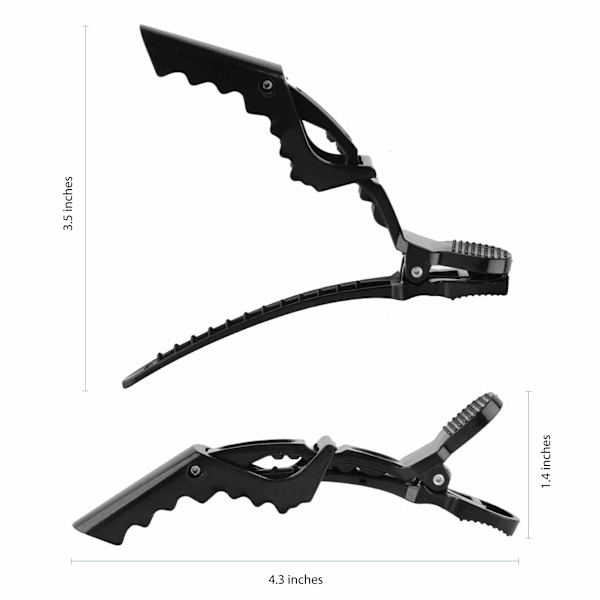 Flexibla Alligatorhårklämmor för professionell salonganvändning, stylingsektioneringsverktyg med breda tänder och lättviktigt halkfritt grepp (24 st)