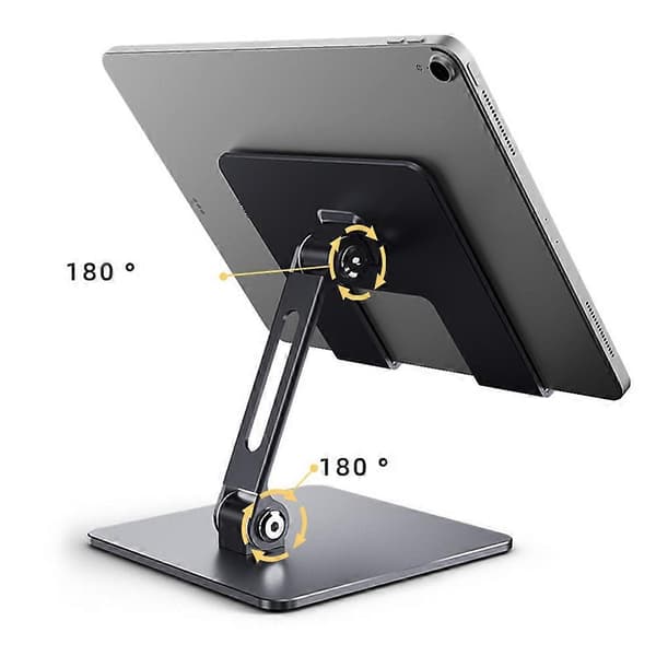 Bord Metal Tablet Stand 180 Roterende Bordholder til 4-13\" Tablets Desktop Tablet Dock Mount til Studieværelse Kontor[TT] Silver