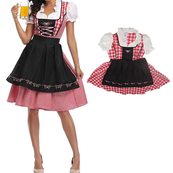 Nationell stil öl festival Wench kostym Oktoberfest Dirndl klänning med förkläde piga uniform dräkt