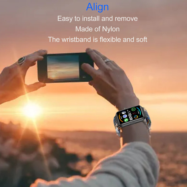 Punottu rannekoru värikäs säädettävä urheilunylonista punottu rannekoru Huawei Watch FIT 2 Indigoon
