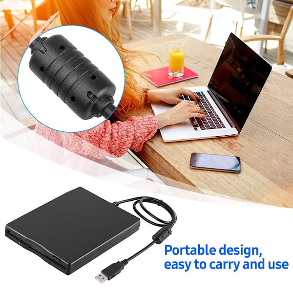Extern USB-diskettstation, extern mobil diskettstation 3,5-tums datordiskettstation 1,44m USB FDD