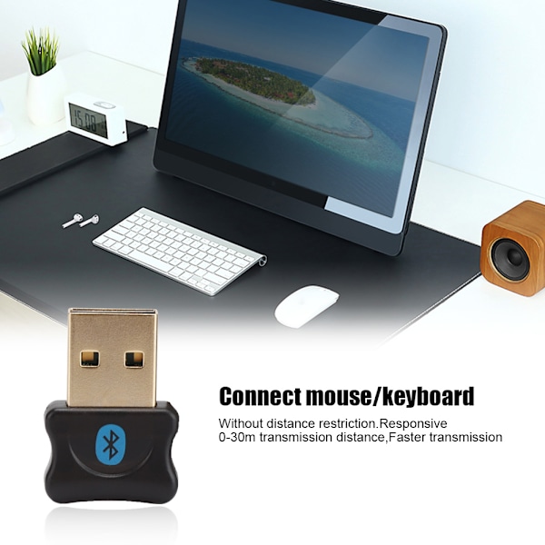 Mini USB Bluetooth-adapter PC-tillbehör för mobil/surfplatta/mus/tangentbord/skrivare