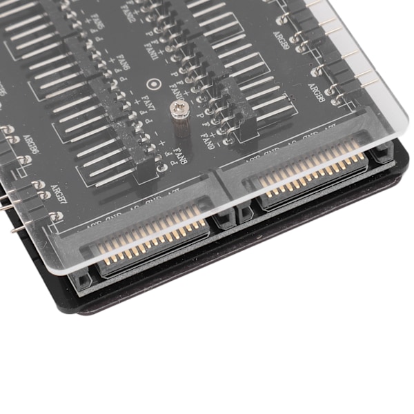 2 i 1 16-vägs ARGB PWM Fläkthubb SATA-gränssnitt Strömförsörjning Magnetisk 4-Pin PWM 3-Pin ARGB Chassifläkt Hubb med Akrylhölje