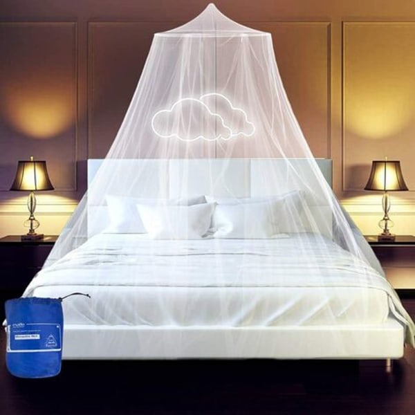 Myggnett, sengehimmel, myggnett i polyesterkuppel, hengende nett for sengetrekk, kan brukes til å dekorere rommet og forhindre insekter (for alle størrelser)