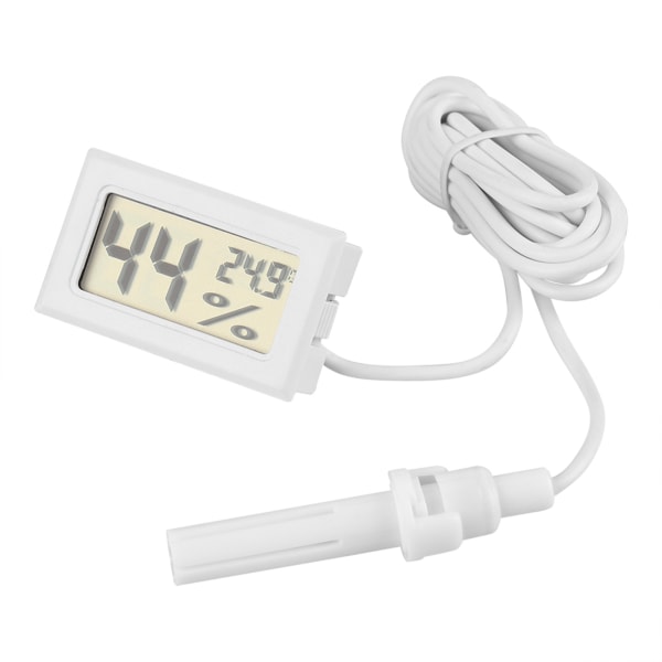 LCD digital temperatur fuktighetsdisplay termometer Hygrometer med extern sond för reptiler