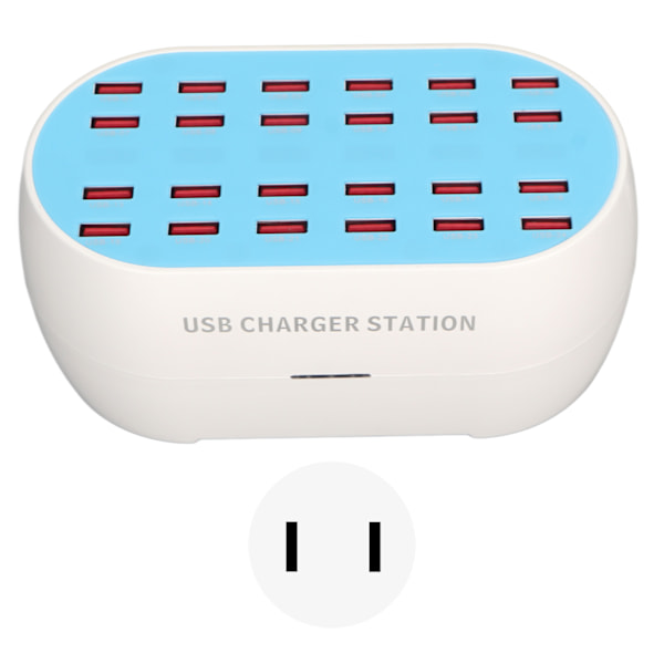 USB Laddstation 160W 24 Portar Smart Chip Multipla USB Skrivbordsladdare för Hotell Butik Skola 100‑240V