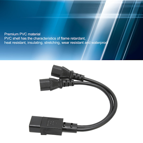 IEC320 C14 till 2 X C13 Hona Y Splitter Strömkablar 1 in 2 Ut 2500W 10A 250V Strömförlängningskabel för LCD-skärmar