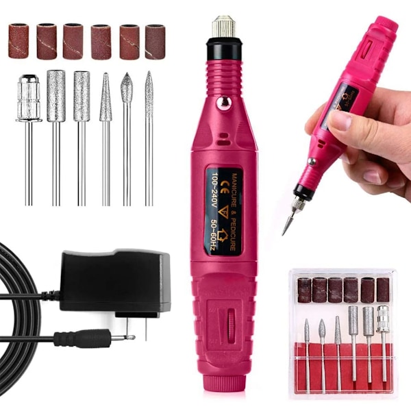 Bärbar Nagelborrkit, Professionella Pedikyrverktyg Med Multifunktionsverktyg Och Justerbar Hastighet, Lättviktsdesign För Salong Eller Personligt Bruk