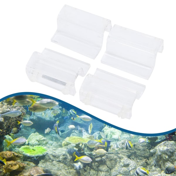 4 stk. Glassdeksel Akryl Klipsholder Støtteklemme Tilbehør for Akvarium Fisketank