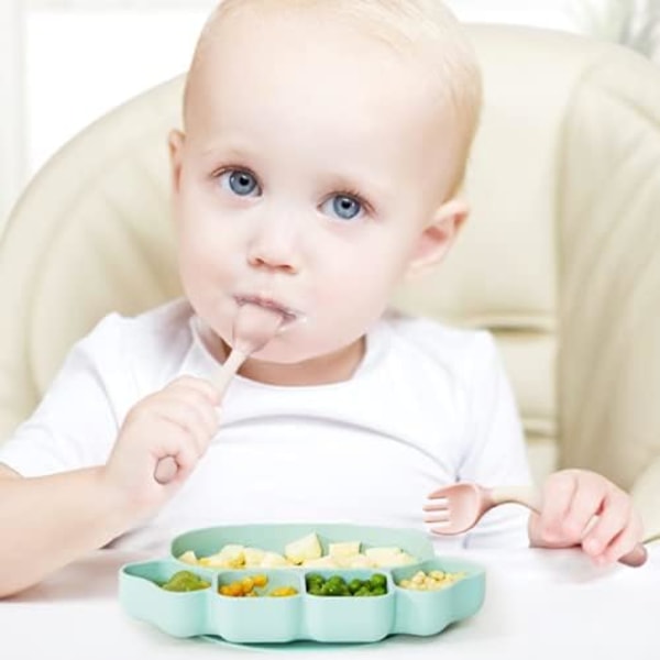 Silikon Babyskedar, Böjbara Lärande Bestick för Småbarns Självmatningsresa, Ergonomisk Design med Enkelt Grepp, Hudvänliga &amp; BPA-fria