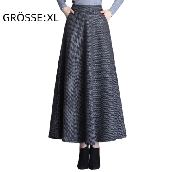 1 stk. - efterår/vinter halv kjole - mørkegrå - XL