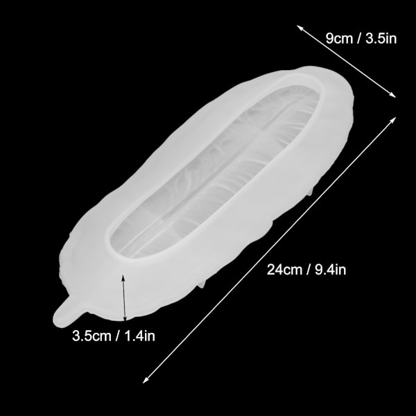 Fjerformet silikoneharpiksform Fjerformet silikonebakkeform Harpiks til smykkeopbevaringsbeholder DIY-gaver