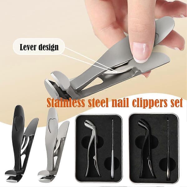 Negleklippersett i rustfritt stål, ergonomisk gray One size