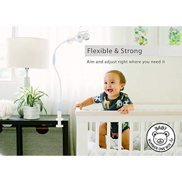Universell Babymonitorhållare, Portabel Design för Spjälsängar Hyllor Byråer, Flexibel Babykamerahållare med Robust Aluminium-magnesiumlegeringskärna