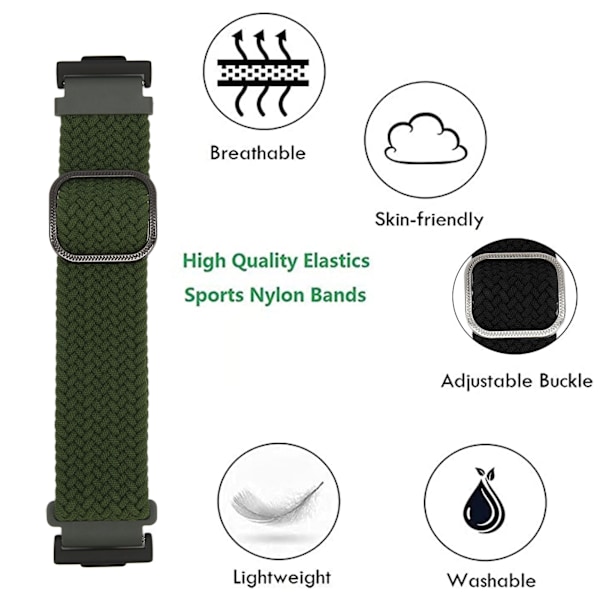 Justerbar vevd sportsreim for Huawei Watch FIT 2 OD Green