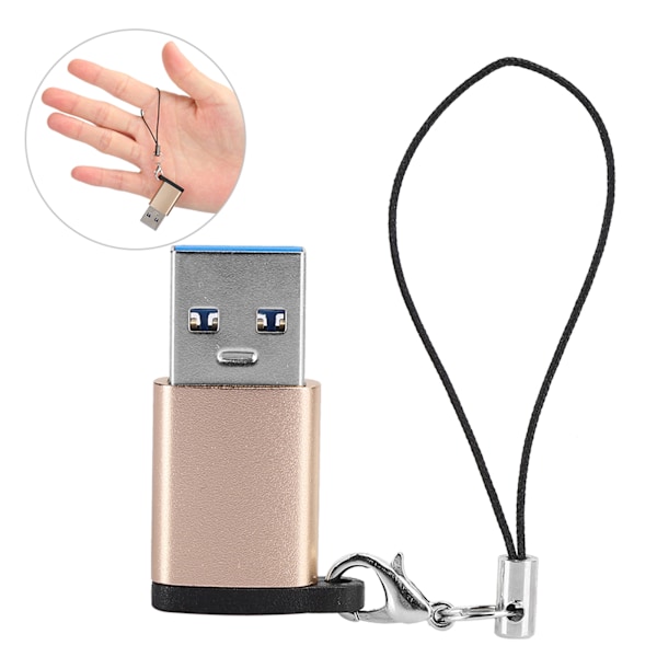 3 st USB3.0 till Typ C3.1 Hona Adapter Snodd Elektronisk Överföringskontakt (GuldSnodd)