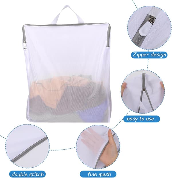 2-pak vaskenet, netposer til vask 40x50cm store vaskeposer med