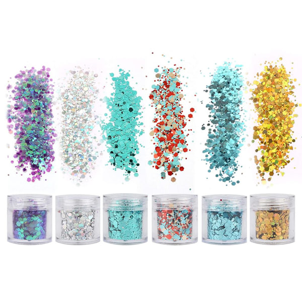 Holografiska Nagelpaljetter Iridescent Flakes För Kropp Ansikte Hår Smink, Hygienisk Tillverkning Brett Använd Blandad Färg Plastglitter