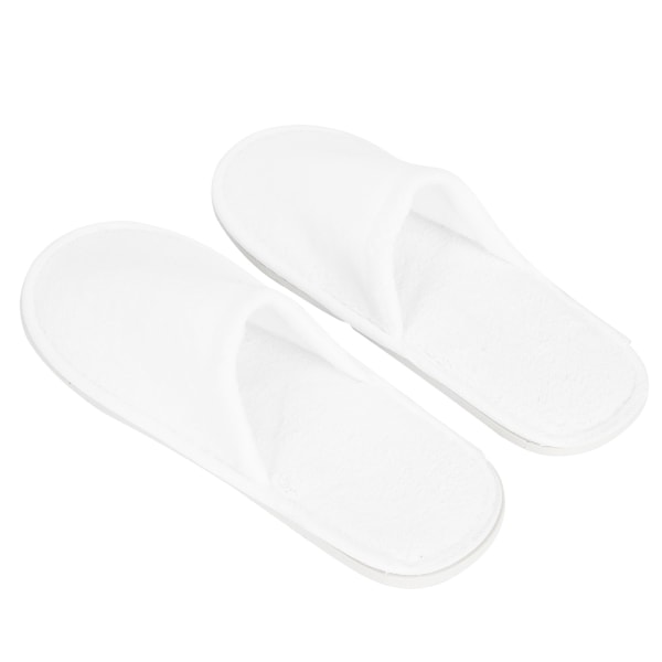 10Pair Adult Portable Non-Slip Disposable Coral Fleece Slippers for Home Hotel Travel Spa6mm White