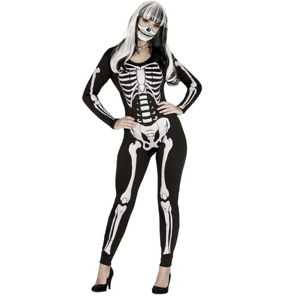 Fiestas Guirca Skeletkostume til dame/pige L Sort/Hvid Black/White L