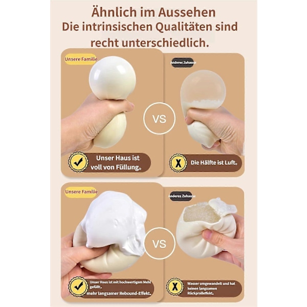Dumpling Squishy, Dumpling Squishy Mystery, 4 tommer Jumbo Dumpling Stressbold, Blød Klemme Dekompression Dej Til Voksne guld