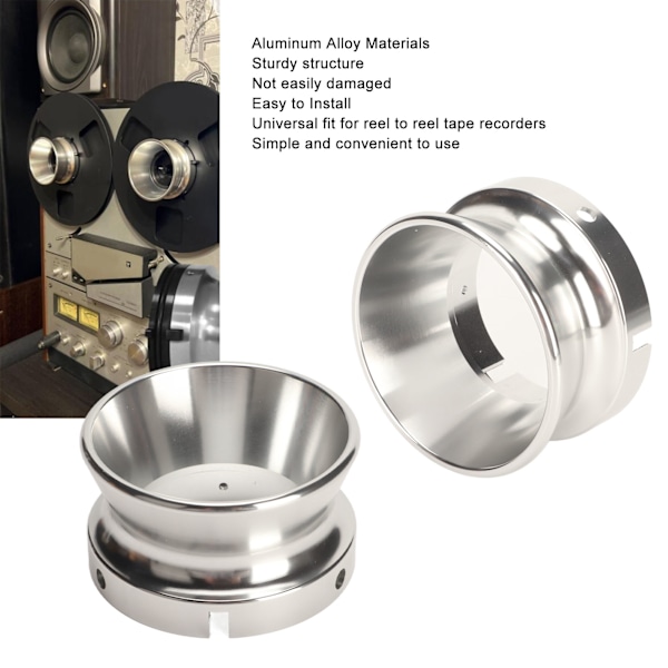 Polerade Aluminium NAB Hub Adaptrar 10 Tum Öppnare Universell Laddningsenhet för Studer ReVox för Akai för Teac 2st