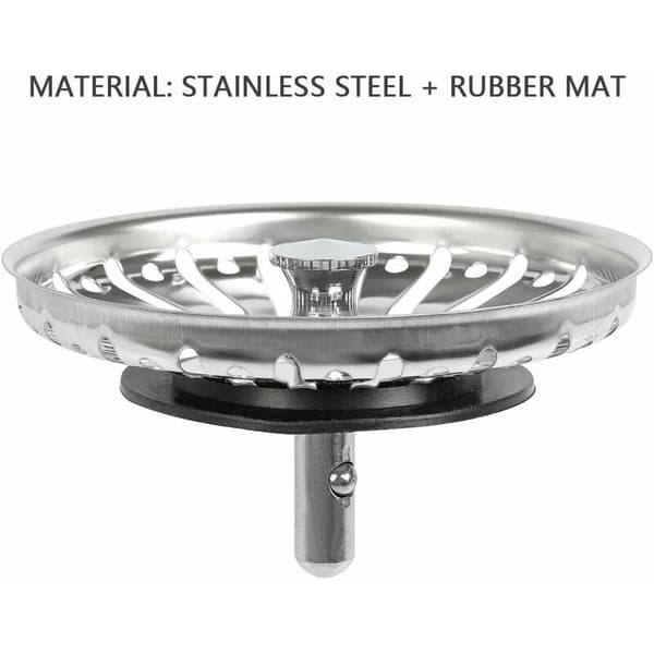 2 stk. vaskesi/afløbsprop til vask, vaskehul, køkken-/badeværelsessisi, 84 mm diameter med kugleende, rustfrit stål