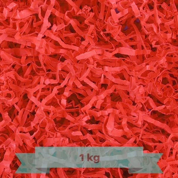 Frisure Strimlat papper - Creative Deco - 1 kg - Röd - Kraftpapper - Presentförpackning Röd
