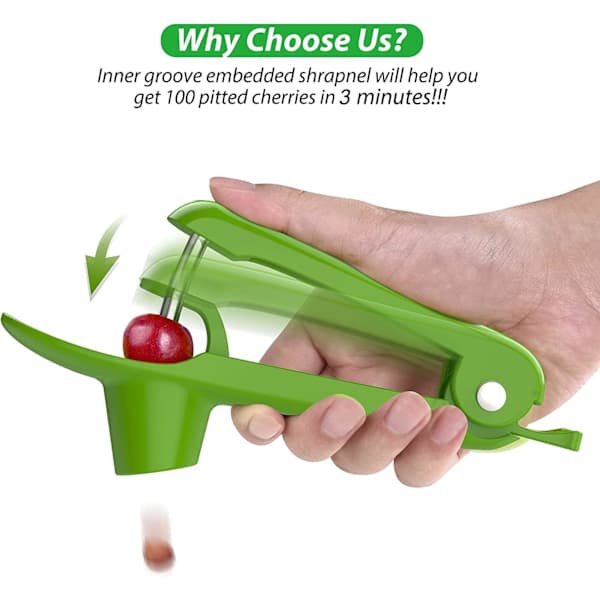 Cherry Pitter - Stainless Steel Cherry Pitting Tool with Handheld Press Design, Save Time and Space for Making Cherry Jam with Lock Design