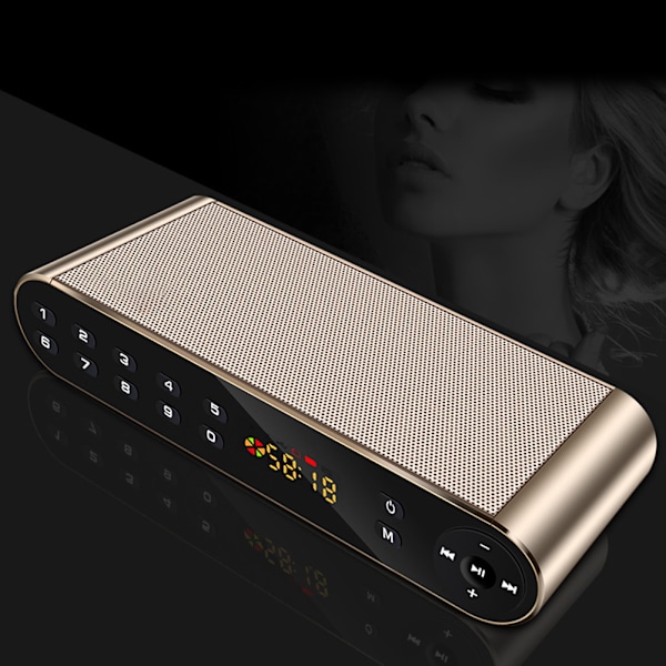 Q8 Trådlös Portabel Mini Bluetooth Högupplöst Dubbelhögtalare med Mikrofon Stöd U-disk TF-kort
