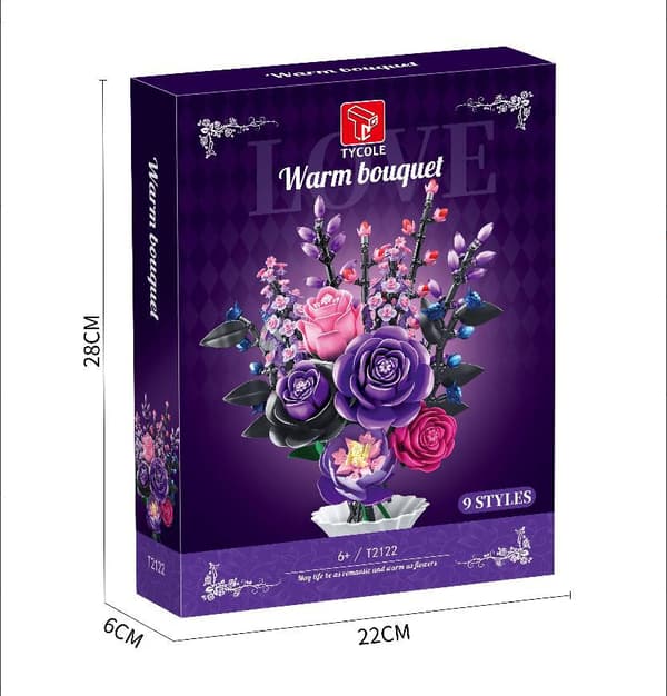Simulering byggeklods blomsterpotte serie pædagogisk samlelegetøj ornamenter 7