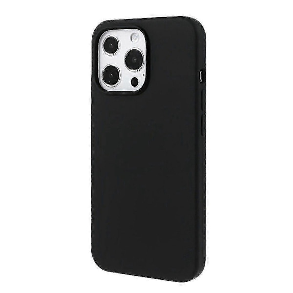For iPhone 14 Pro-deksel Solid silikon støtsikkert telefonbakdeksel[TT] Black