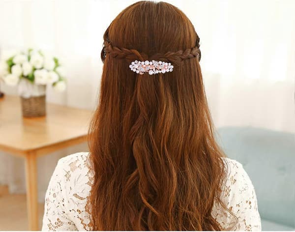 Hårspenne med Rhinestone Sløyfe for Kvinner Jenter Bryllupsfest Elegant Glitrende Tilbehør[TT]