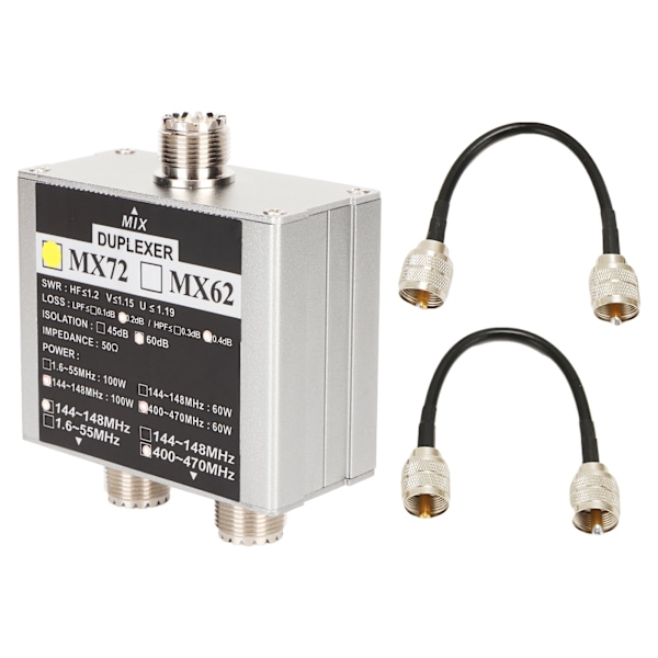 MX72 HAM Antennkombinerare Professionell VHF UHF Multifrekvens Transitstation Duplexer för Inomhusbruk