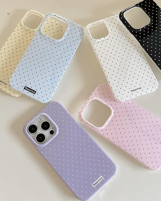 inewateri Compatible with iPhone 15 Case, Cute Fashion Dotted Design, Soft TPU Slim Protective Case White White iPhone15
