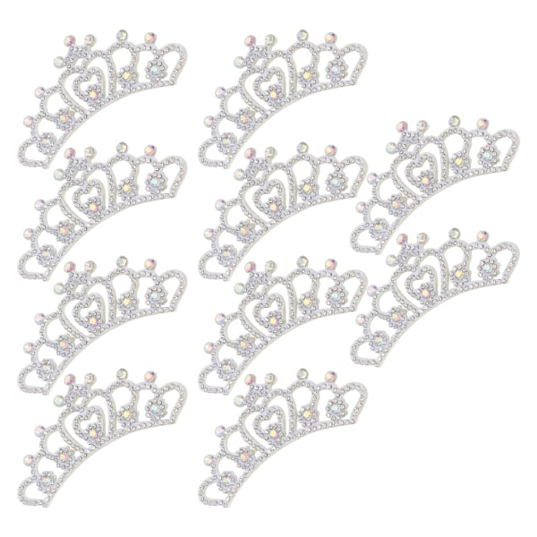 10 KPL strassit Kangas Applikointi Kruunun muotoiset Patches Vaatteet Asusteet8,8x4,5cm Valkoinen kukkatyyppi