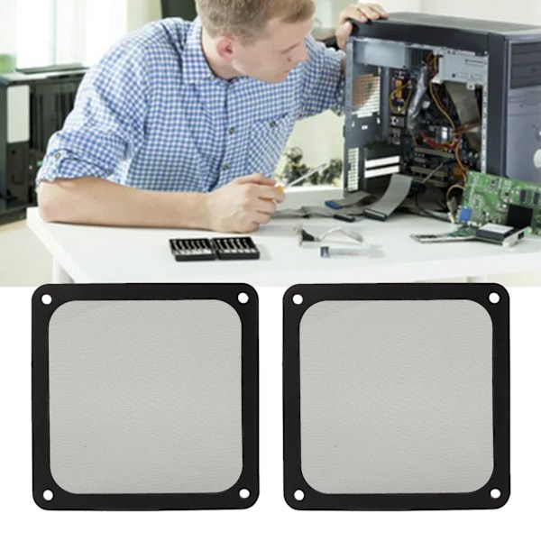 PC Fläkt Damfilter Nät Magnetisk Ram Nylon Chassi Fläkt Dammnät Skydd för Datorlåda Nätaggregat 140mm 5st Svart