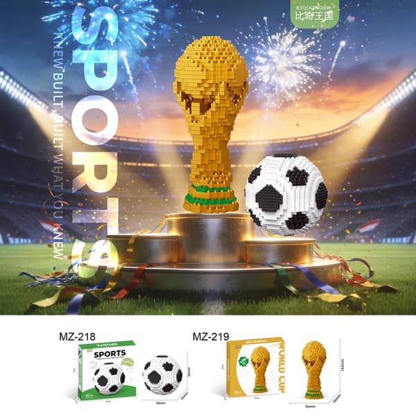 Eksplosiv Byggeklods Fodbold Serie Gratis Samling Pædagogisk Legetøj VM Gave Model 2