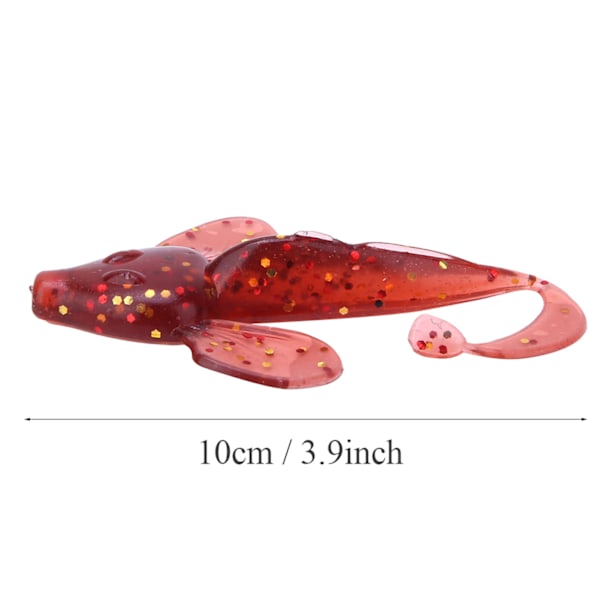 6 stk. PVC kunstig fisk salamander form lokkemad fiskeri grej blød hale 10cm