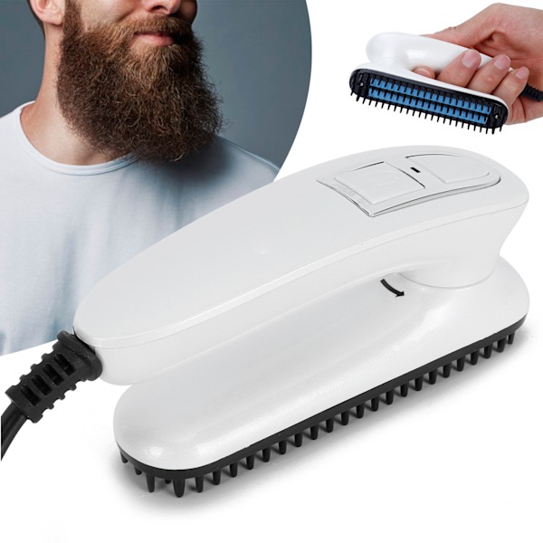 Portable Electric Beard Brush AntiScald Beard Hair Straightening Folding Heated Beard Comb 110V-240V(EU Plug )